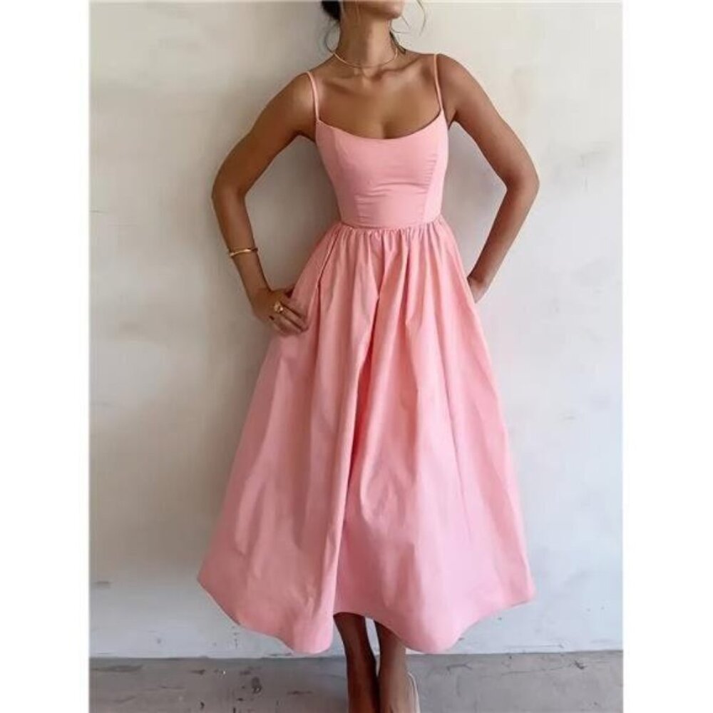 Women'S Elegant Sleeveless dress - Navy Blue Formal & casual event party NEW